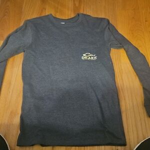 Drake Men's Charcoal Long Sleeve Tee